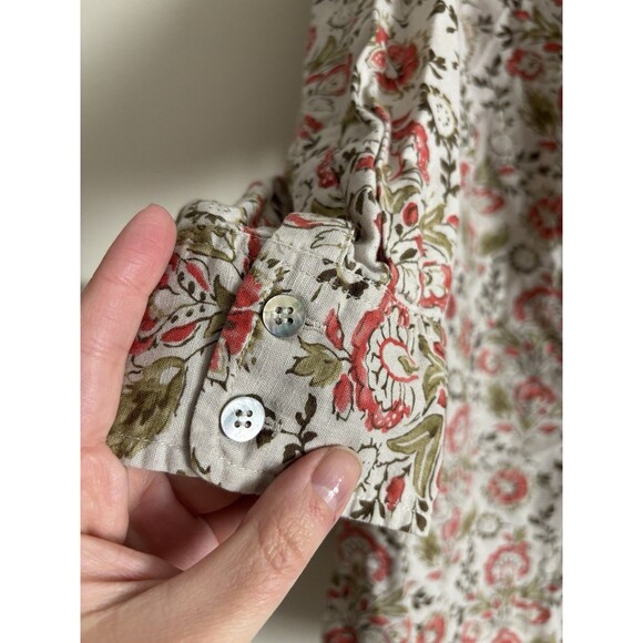 Charter Club Women Plus Size 3X Top 20W Floral Cotton Linen 3/4 Sleeve‎ Boho - Picture 4 of 5